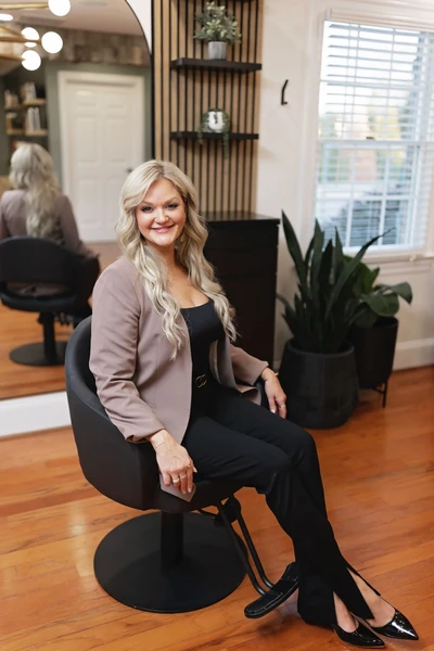 Jennifer DePaulis, the owner and stylist of Lusso Hair Studio & Spa located in Winston-Salem, NC